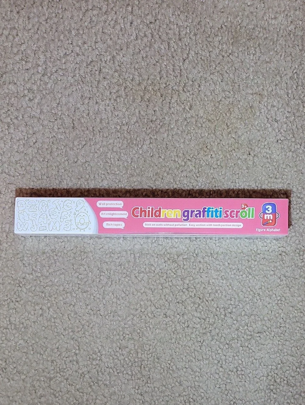 Alphabet Graffiti Roll Wallpaper For Kids To Color When Up On Walls NEW